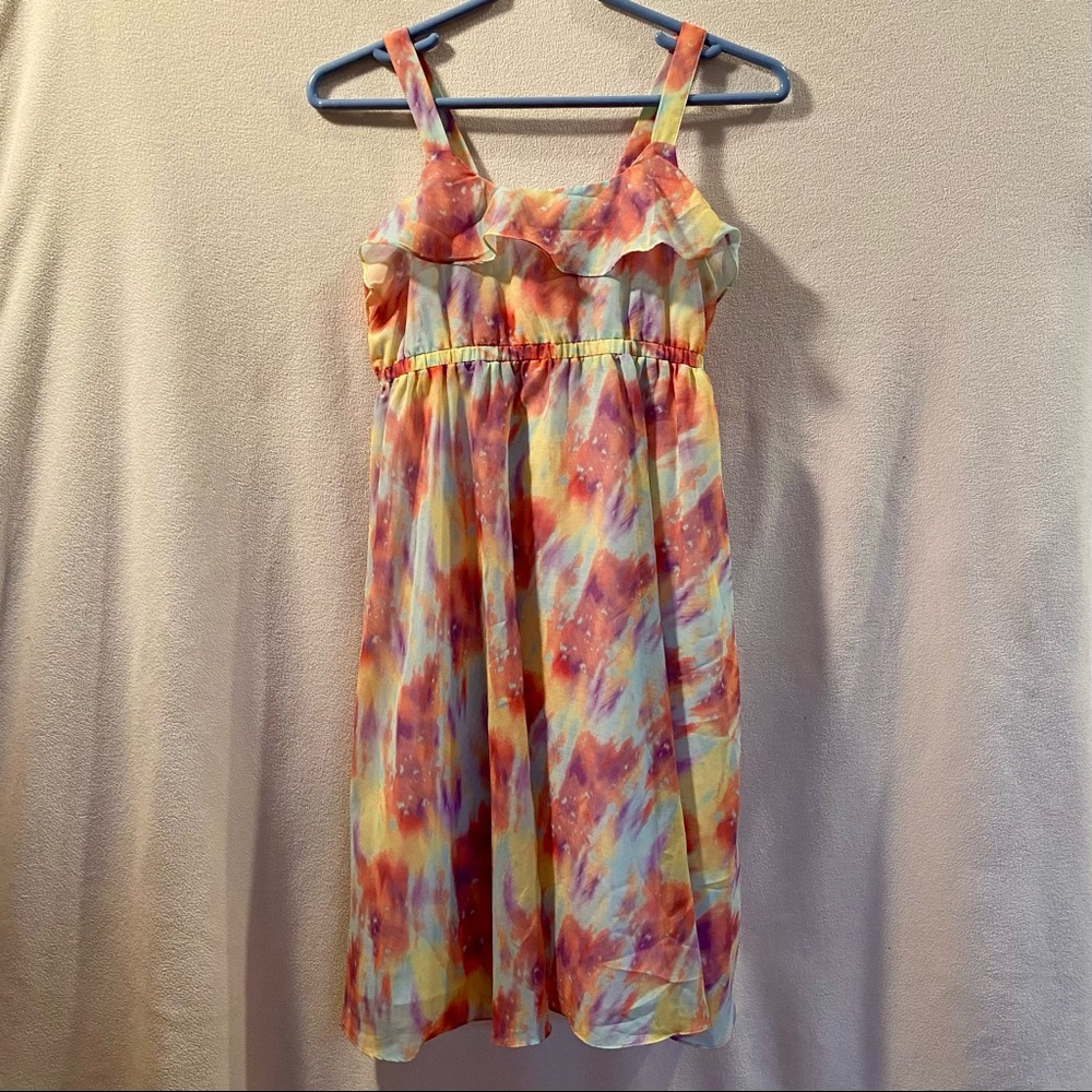 EUC DKNY Rainbow Flowy Dress